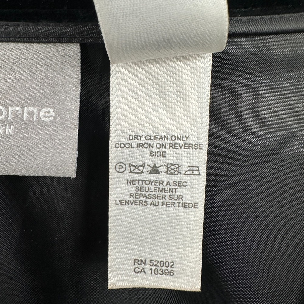 Vintage Liz Claiborne Black Velvet Maxi Skirt Size 12 Lined Tiered Romantic Silk - Picture 8 of 9